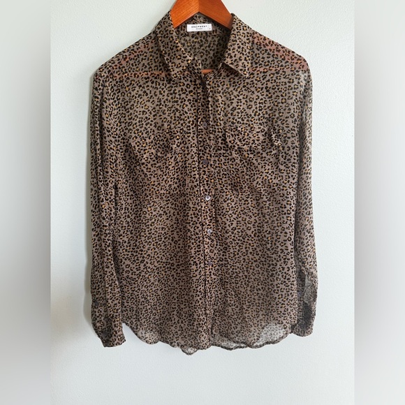 Equipment Tops - Equipment Leopard Print Blouse